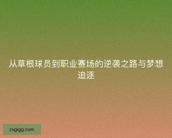 从草根球员到职业赛场的逆袭之路与梦想追逐 从草根球员到职业赛场的逆袭之路与梦想追逐